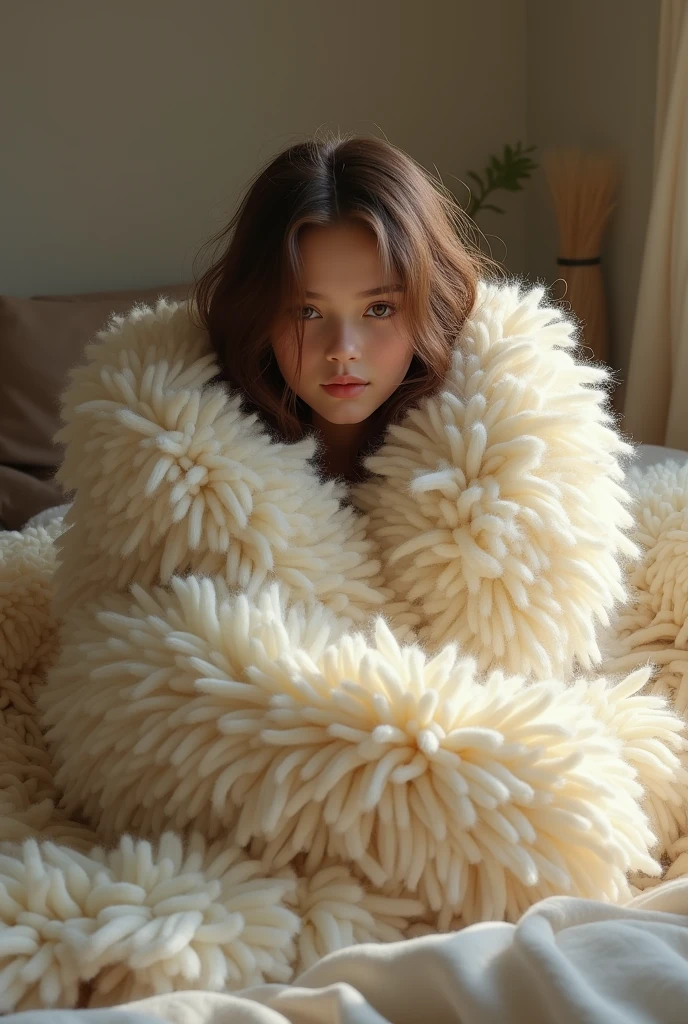 lots of fleeces on a girl
