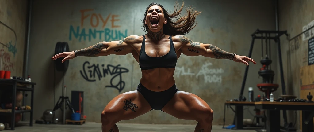 war cry woman,female bodybuilder、housewife、cum shot,sex slave_tattoo,oily ,cum shot,Dirty talk、graffiti、Seeding Press,Dirty talk graffiti on body、Seeding Press,40 years old,(masterpiece, best quality:1.2), 1girl, solo,standing_split,Big Tit,、Big Butt,Armpit Hair、
,muscular、busty,hentai