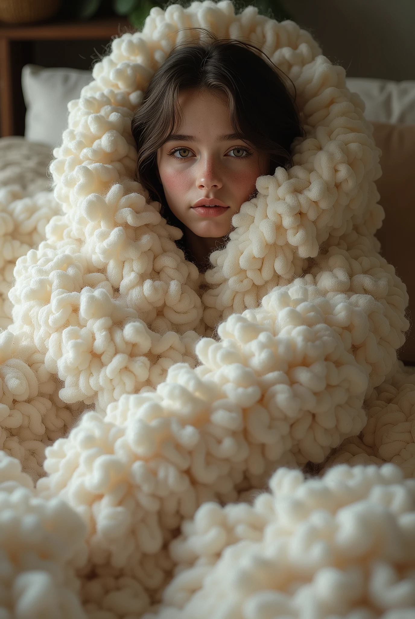 lots of fleeces on a girl