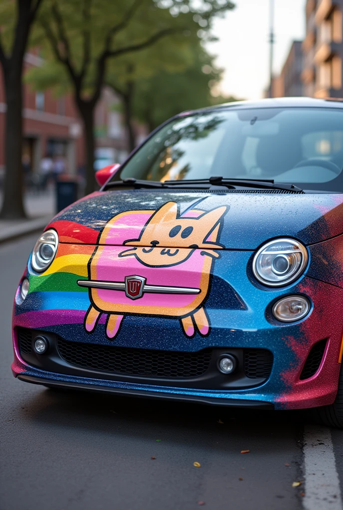 Nyan cat painted car