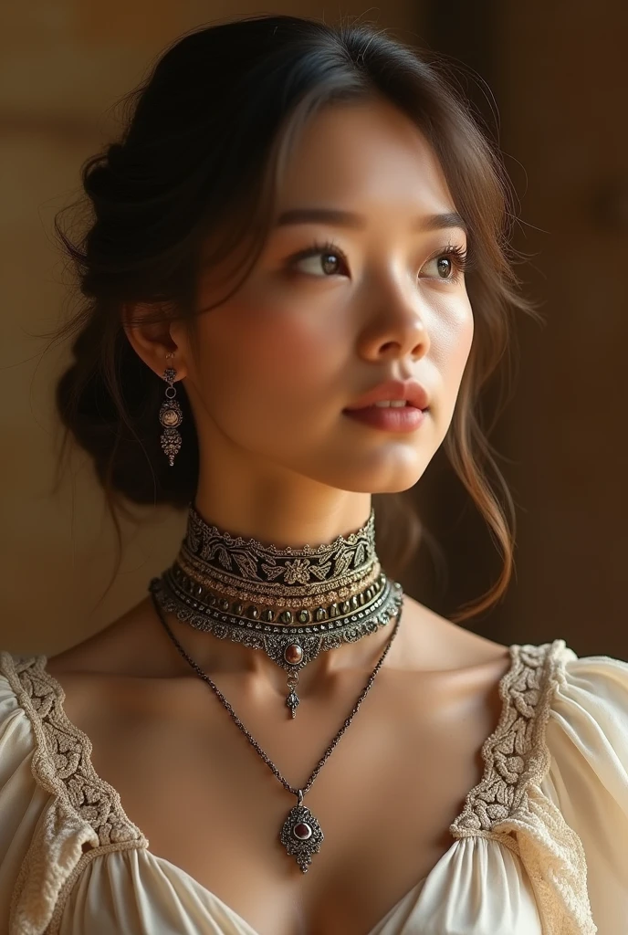 unique and cute ancient woman's choker necklace design but not that big