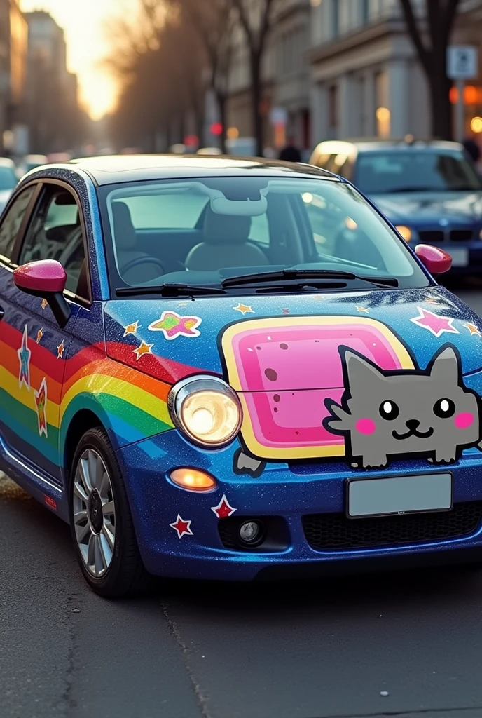 Nyan cat painted car