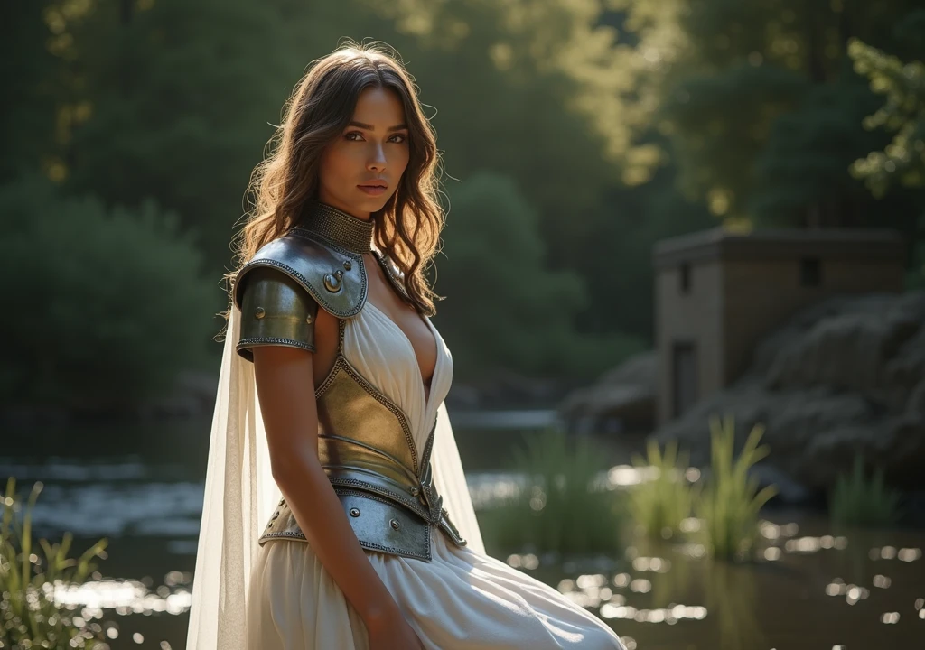 (masterpiece), (extremely intricate:1.3), (realist), portrait of a girl, the most beautiful in the world, (medieval armor), metal reflections, Upper part of the body, outdoor, intense sunlight, distant castle, Detailed professional photography of a stunning woman., sharp focus, dramatic, awarded, cinematic lighting, octane render unreal engine,  volumetric dtx, (film grain, blurred background, blurred closeup, bokeh, depth of field, Sunset, Motion blur:1.3), coat of mail