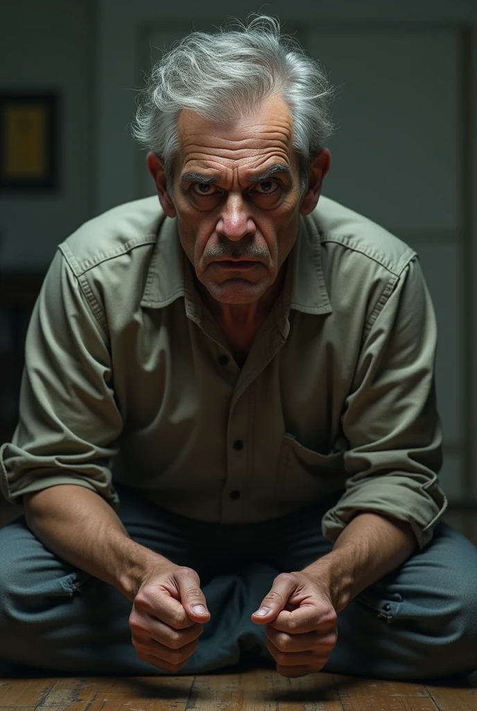 Give me a picture of a person having nervous expression