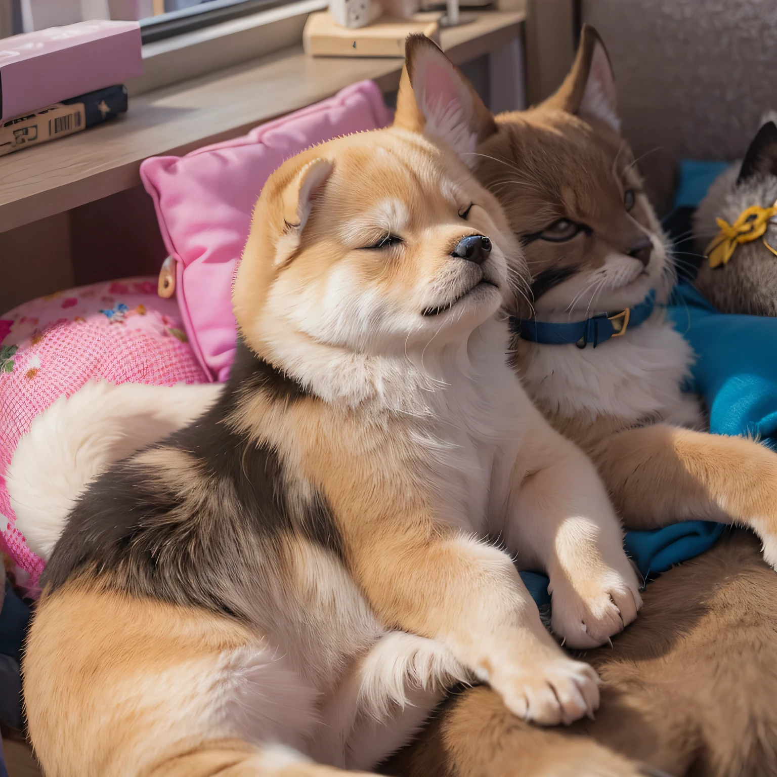 shiba inu (((girl)))、Sleeping in bed