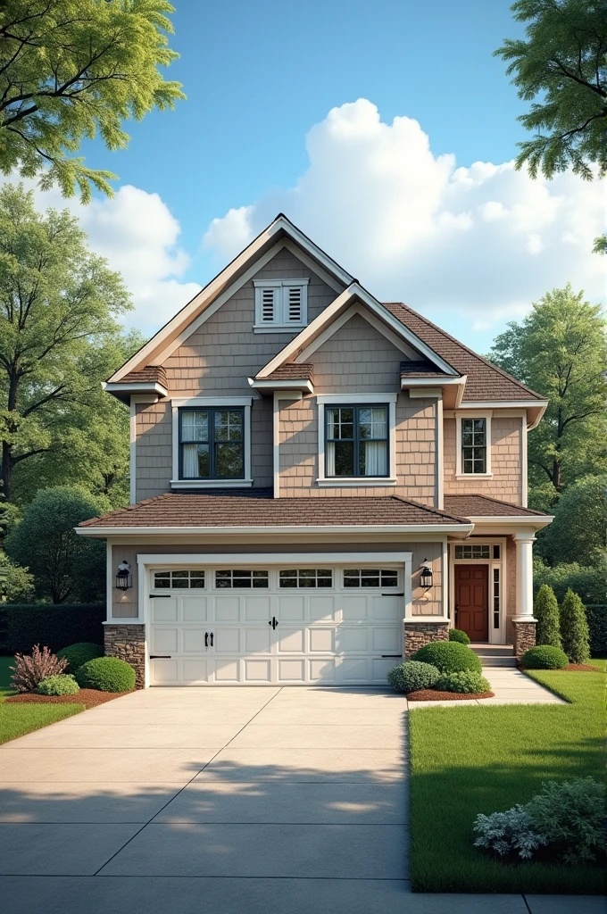 House with garage on first floor second floor above the garage
