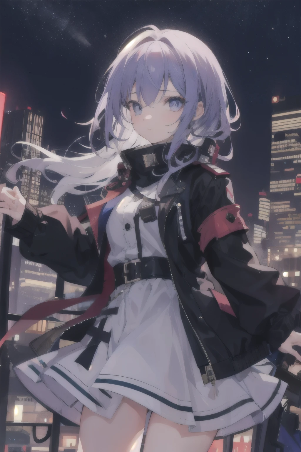1 girl,nighttime city,Raby, is 23 years old