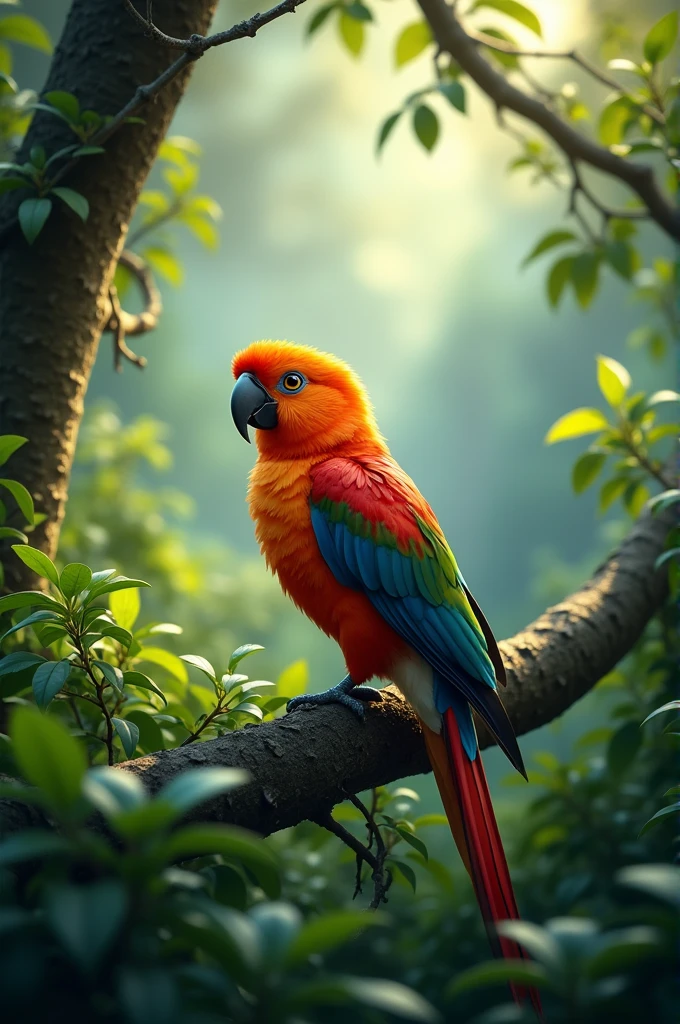 Colorful bird in the forestxA