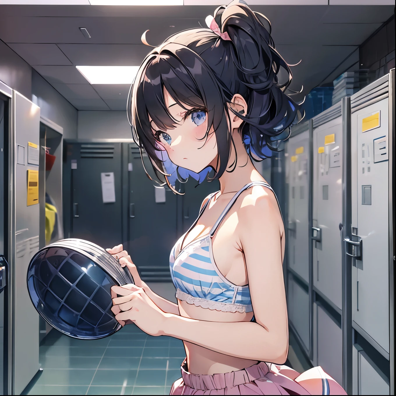（（（ＳＦＷ、sound、Highest quality、first-clasasterpiece、Normal body、8K、Detailed face、Ultra-precision、Normal hand、Normal finger、５Finger、Highest）））、beautiful girl、Brown Hair、Bobcut、slender、low length、thin feet、arles、Puyo Puyo、Sorcerer、Blue shirt、White tank top、Tank top over shirt、Blue mini skirt、Half shoulder pad、Half Breastplate、blush、Dungeons、Spread your legs、Ripped tank top、Torn shirt、Torn Skirt、Skirt flipped up、Open clothes、Pure white pants、A face melting with pleasure、Shy appearance、Feeling embarrassed