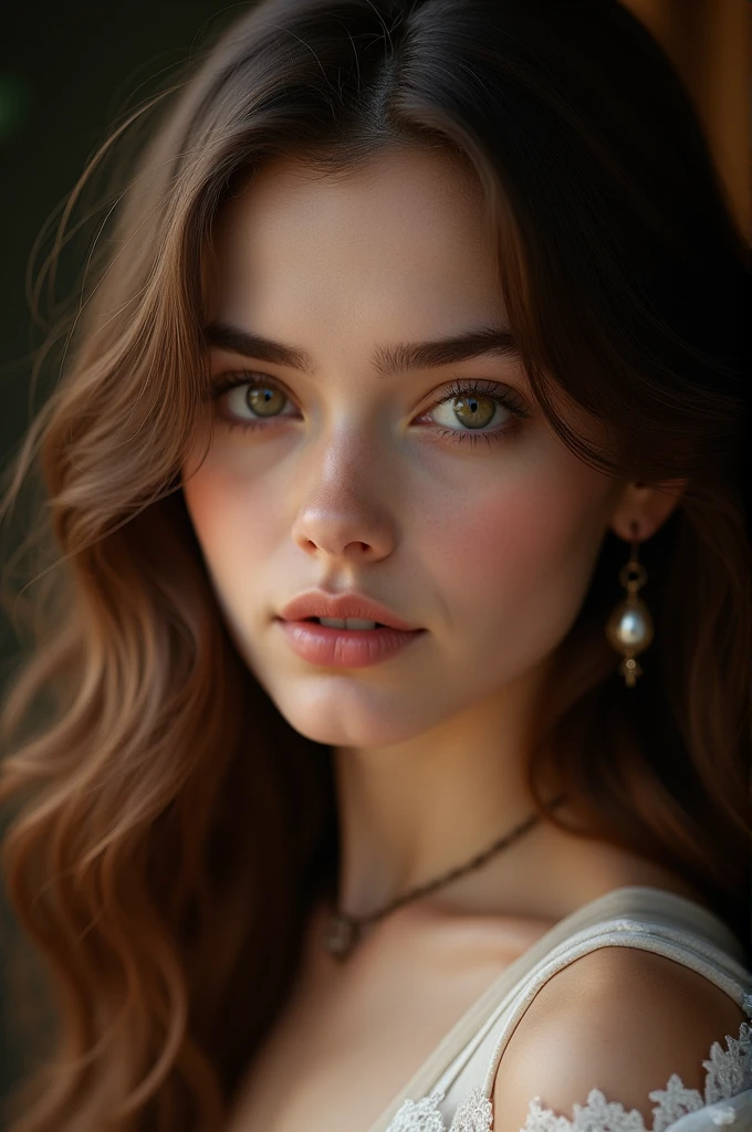 Brunette blanche cjeuveir ondulé