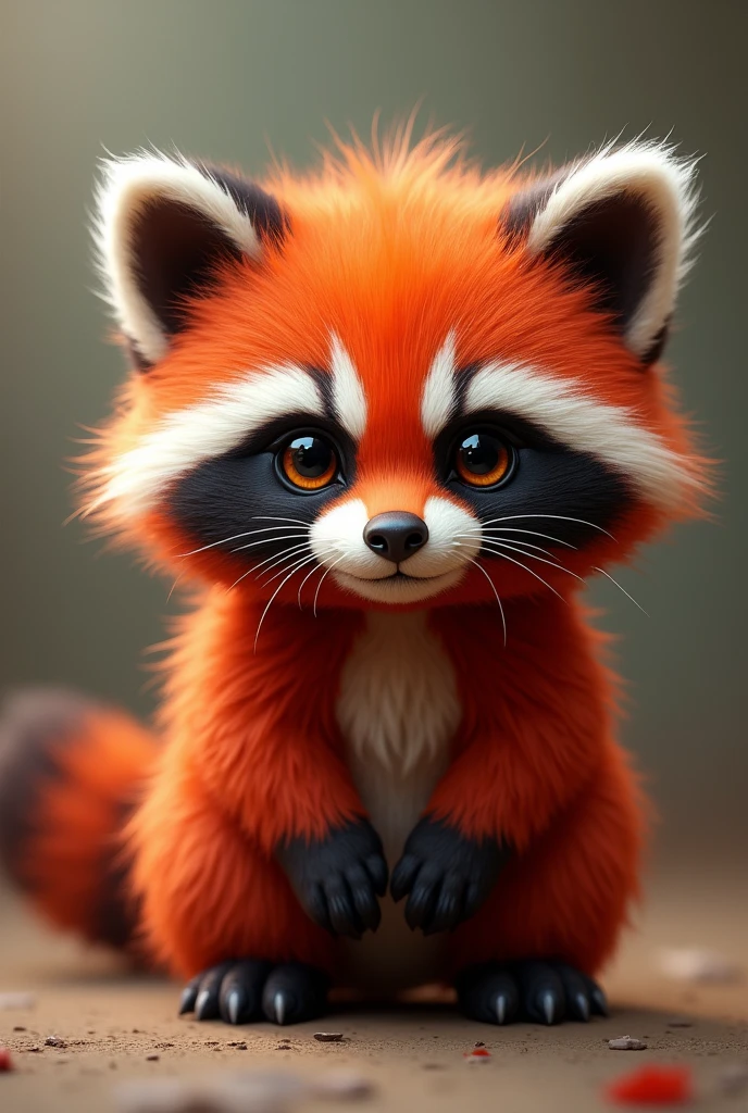 Furry racoon hair red
