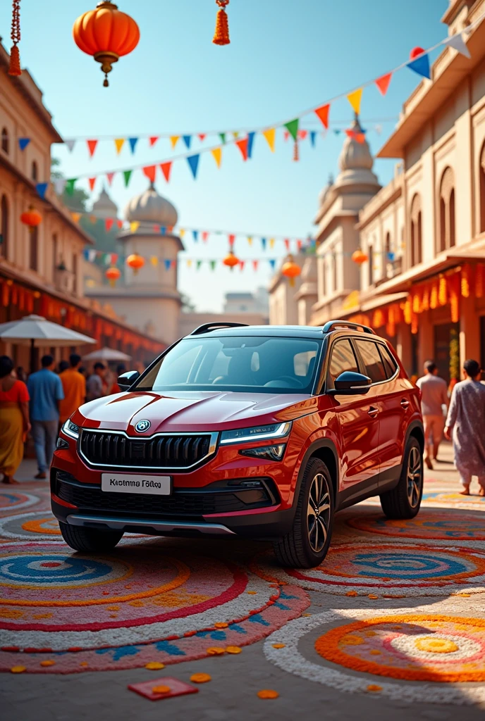 Skoda kushaq with Krishna Janmashtami in Udaipur 