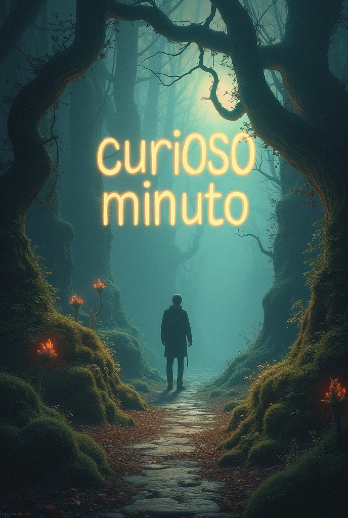 an image that has the phrase : Curious Minute in the middle of the image leave the sentence in Portuguese