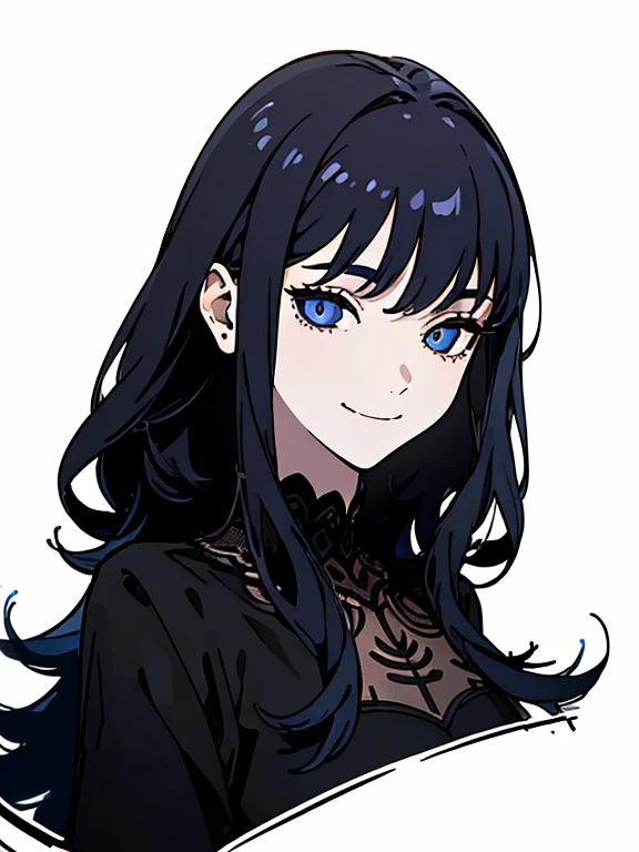 ((((masterpiece, Best Quality, Ultra-high resolution, Best illustrations)))), ((Portrait of a person standing against a white background)), (Very delicate and cute face, Sparkling Eyes), (((black sclera, white small iris))), A beautiful girl named "Sinza" in black dress is standing diagonally to the left alone, (((black dress))), white long hair, full body portrait, (((evil smile))),