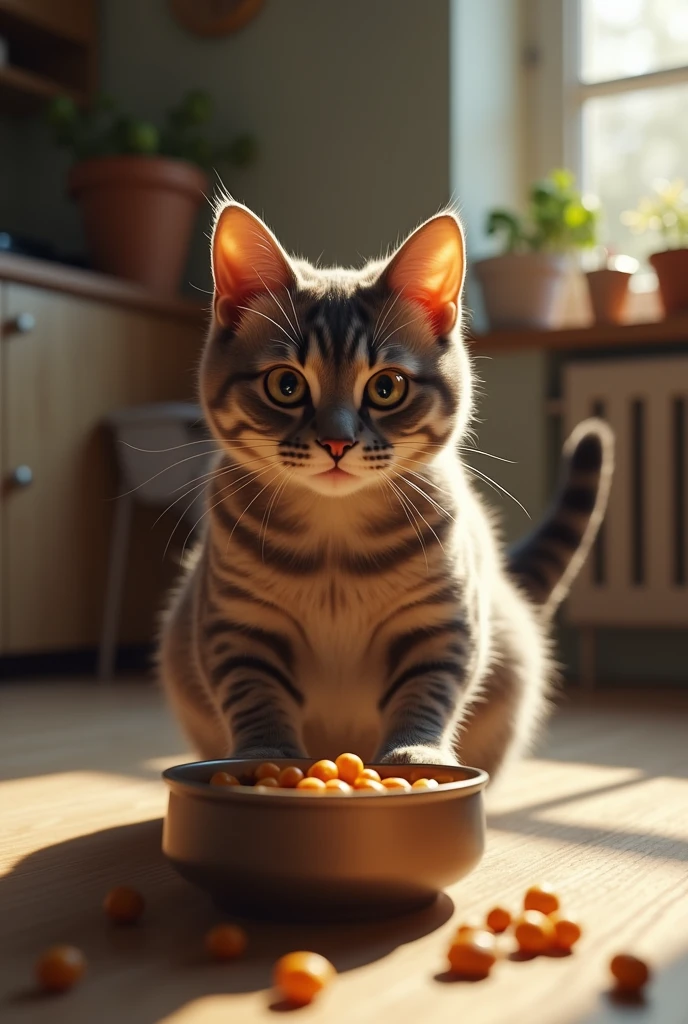 Cat my food front me
