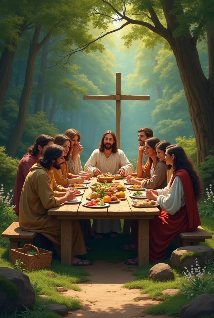 The Last Supper at a Picnic in the Woods
