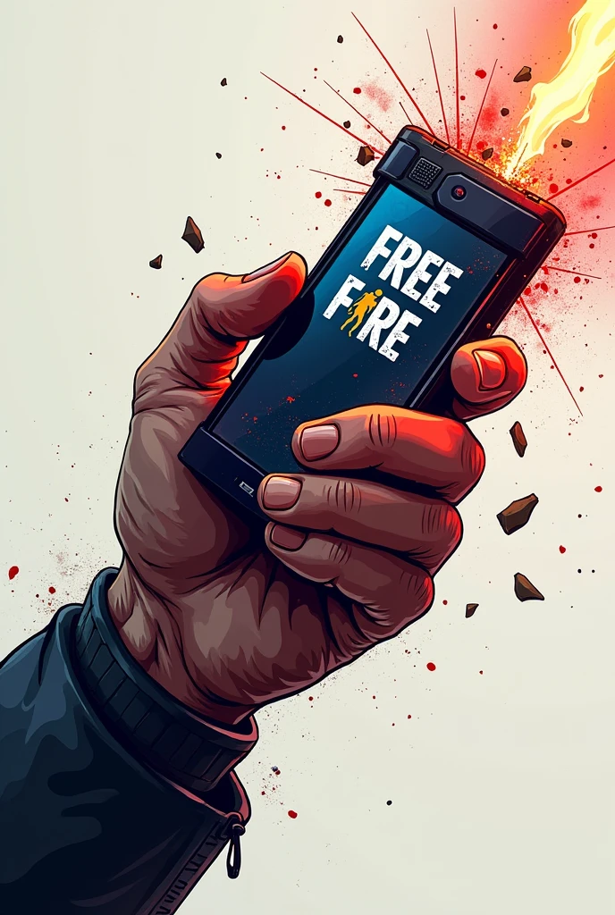 A YouTube profile picture of a hand holding a gaming device that looks like it's about to break and reads Free Fire Lover