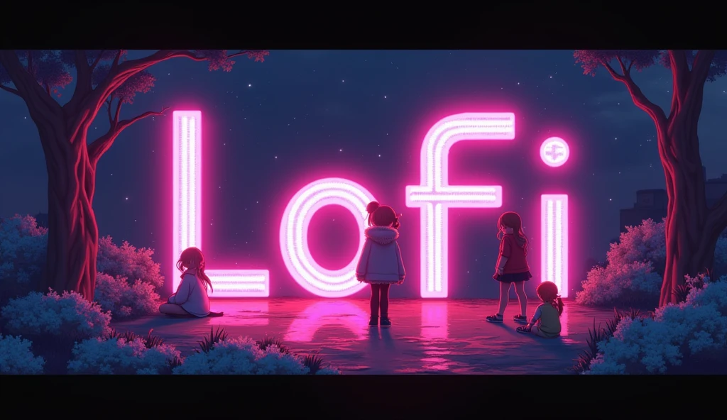 neon、letter、Chill Lofi BGM