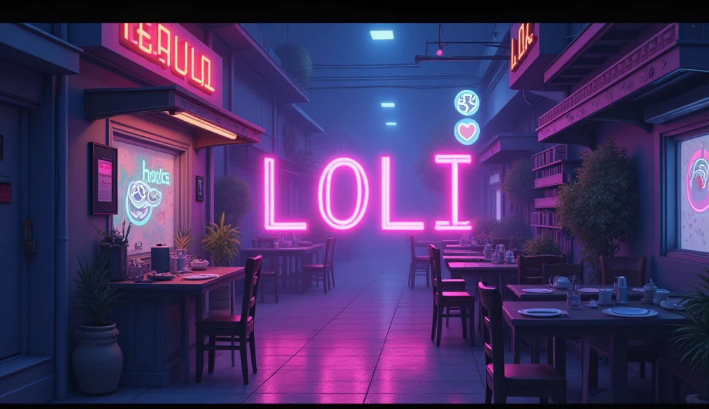 neon、letter、Chill Lofi BGM