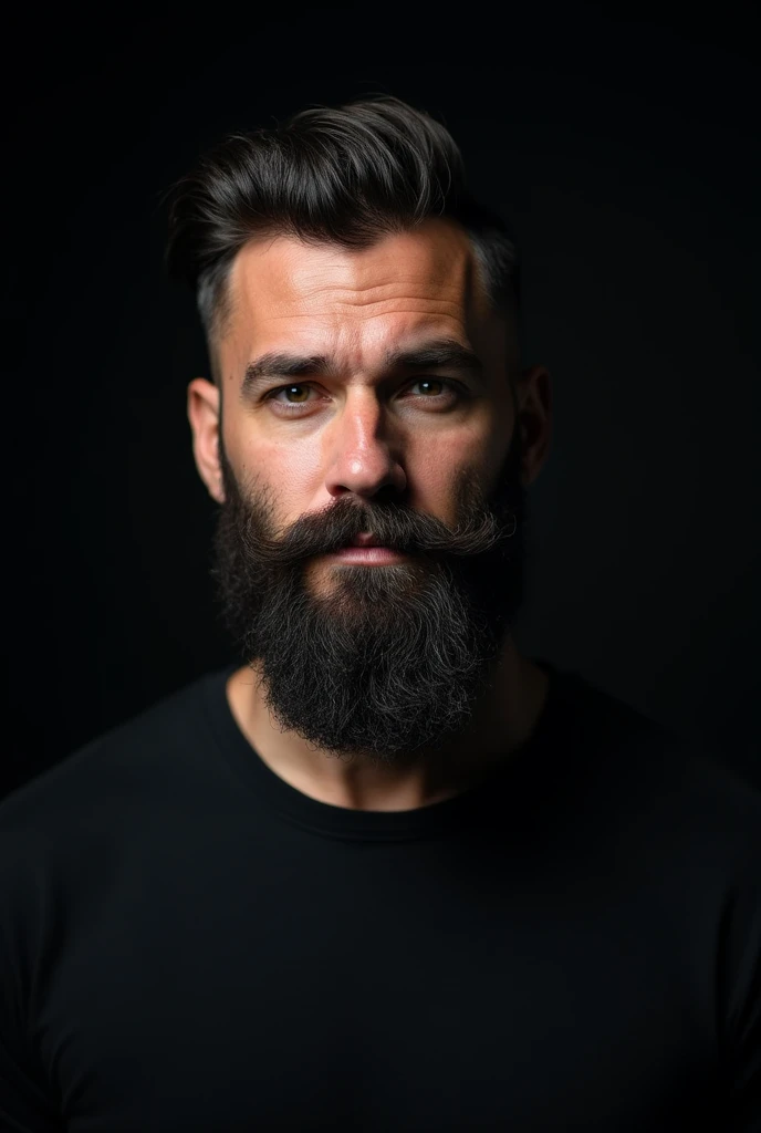 Character for Instagram profile man , barba , black backdrop , that represents success
