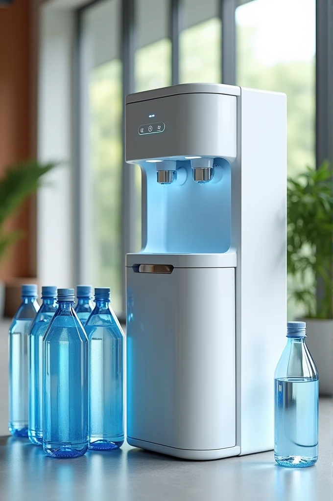 Automatic water dispenser and recyclable bottles