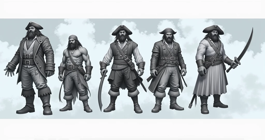 Pirate, Black and white