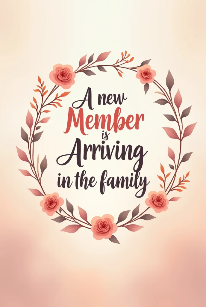 Generate a card for Instagram, Maria Cecília With the phrase (a new member is arriving in the family )