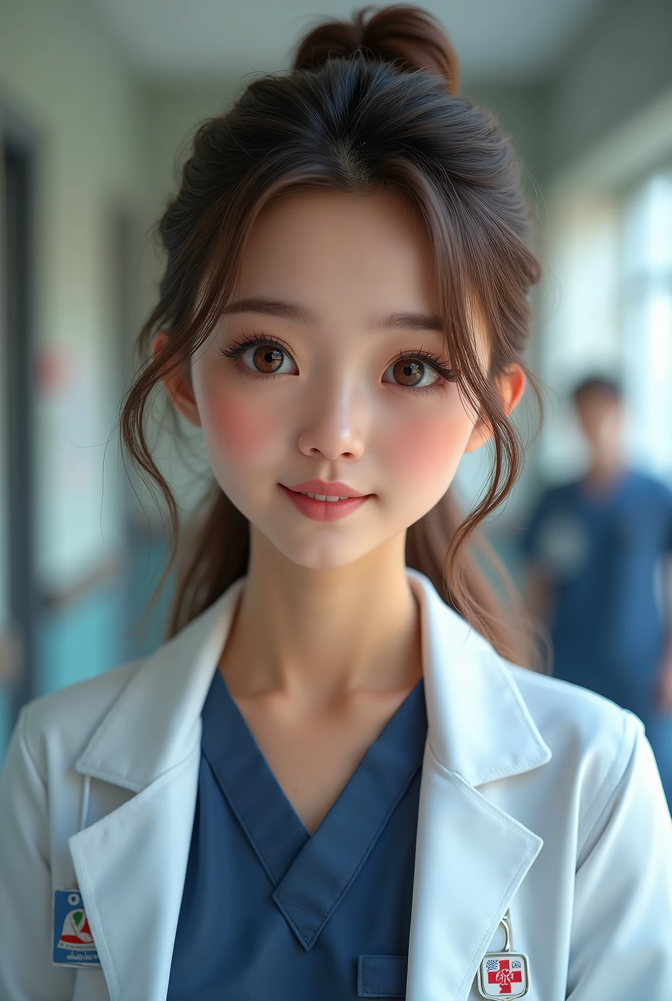 create me a nurse student using my face.