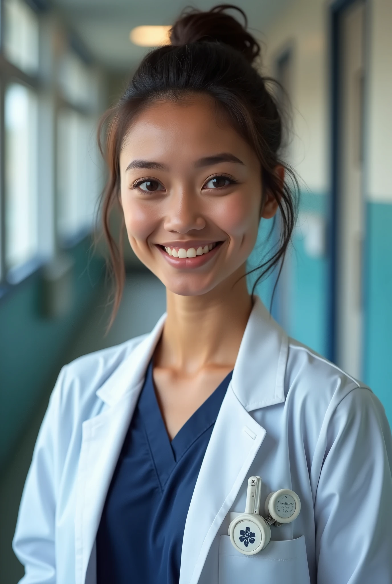 create me a nurse student using my face.