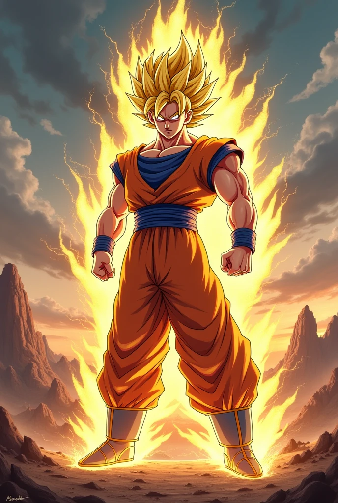 super saiyan, Goku, Realistic version, everything detailed, clear image, 8 k quality
