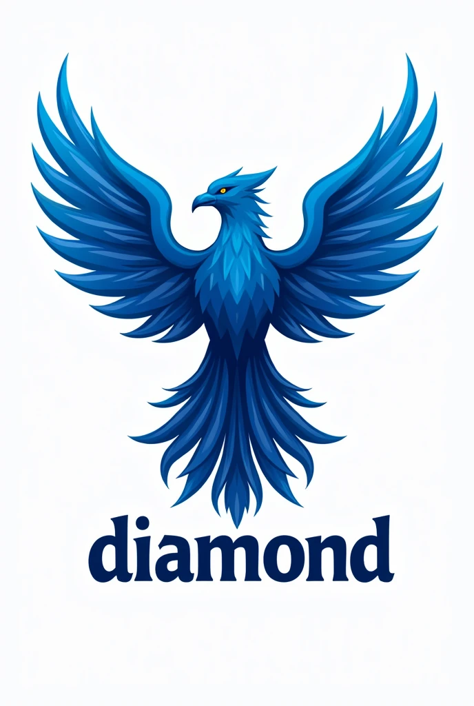 A T-shirt design for intramurals with a blue and white color scheme. The front of the shirt features a blue phoenix logo prominently, with the word 'Diamond' written underneath in a bold, athletic font.
