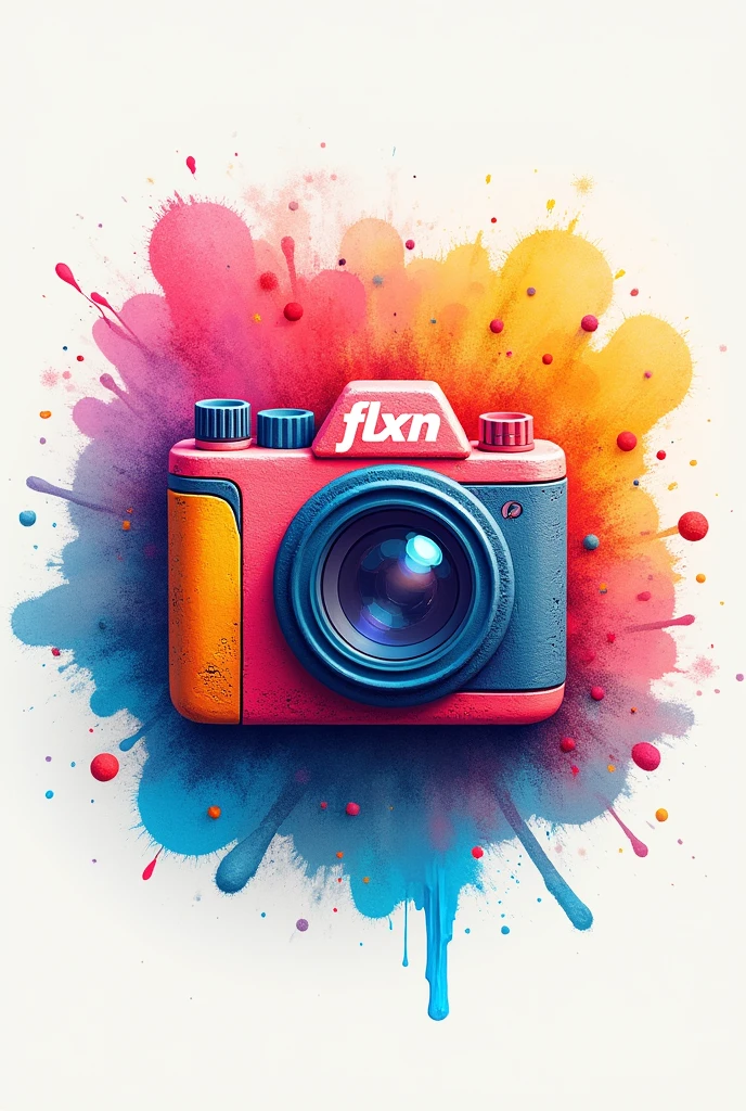 My application is called " flxn' ", make the logo eye-catching with a vibrant color. This app is about sharing interests, images and to communicate with others and getting a necessary information. Make it easier to draw and colored by oil pastel. Put the word flxn in one, make it look like a camera