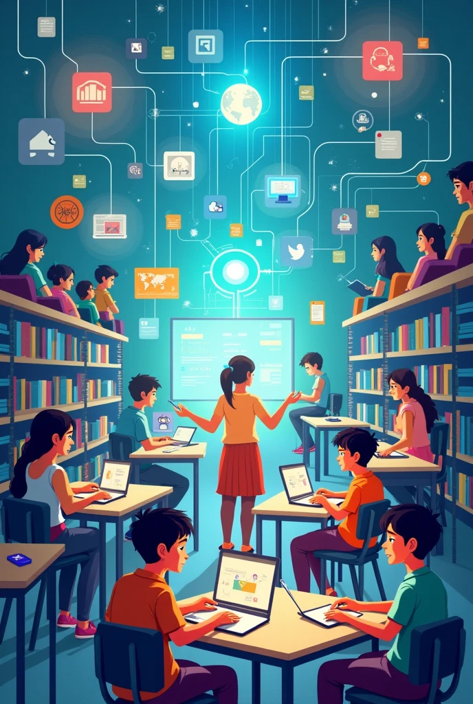 Poster making 
Topic : Impact of Technology on education in India