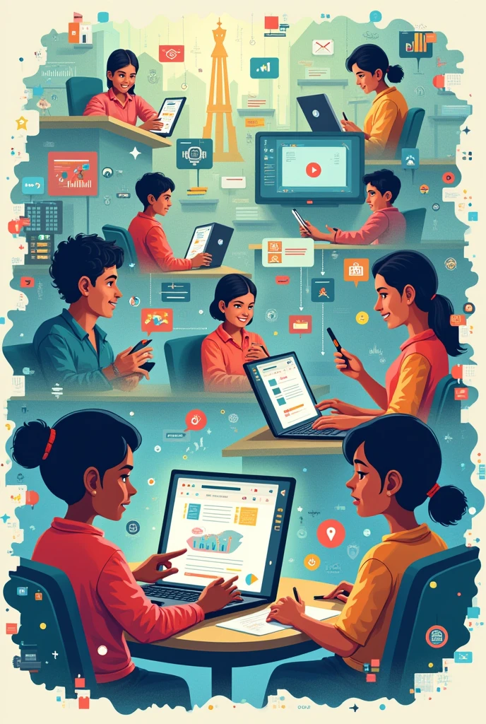 Poster making
Topic : Impact of Technology on education in India