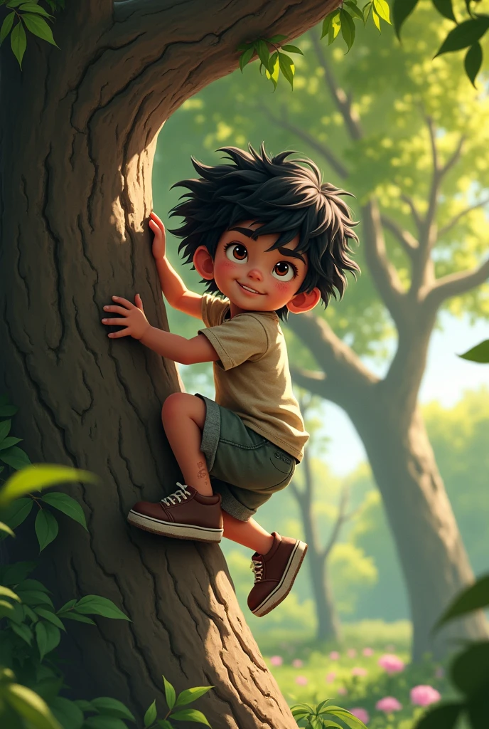Juninho was rude and climbed a tree