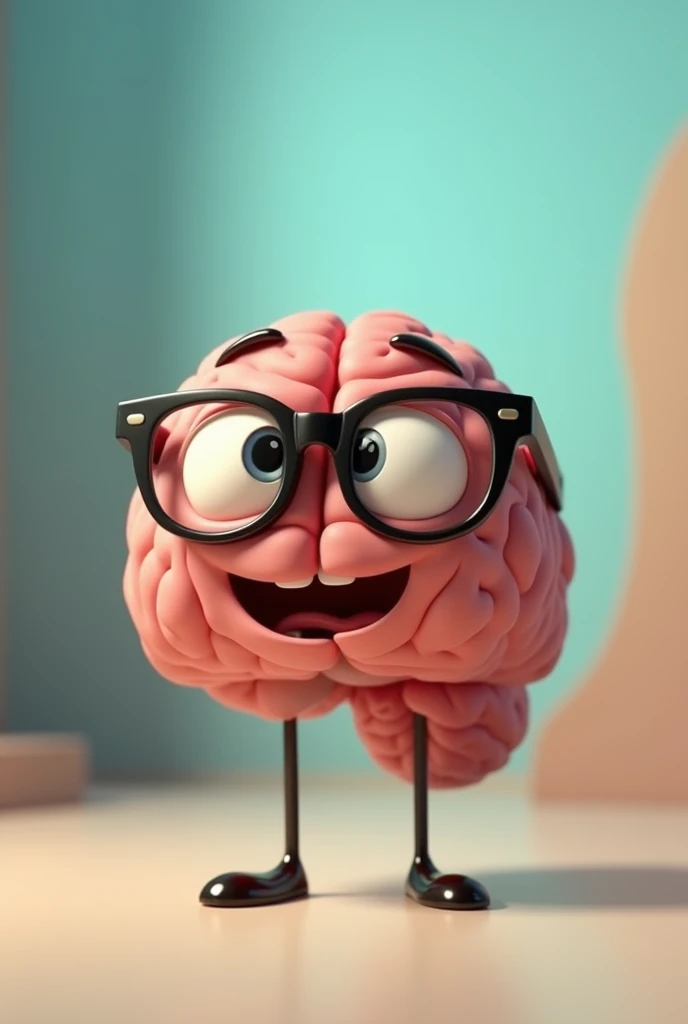 Create a video of a brain with glasses talking

