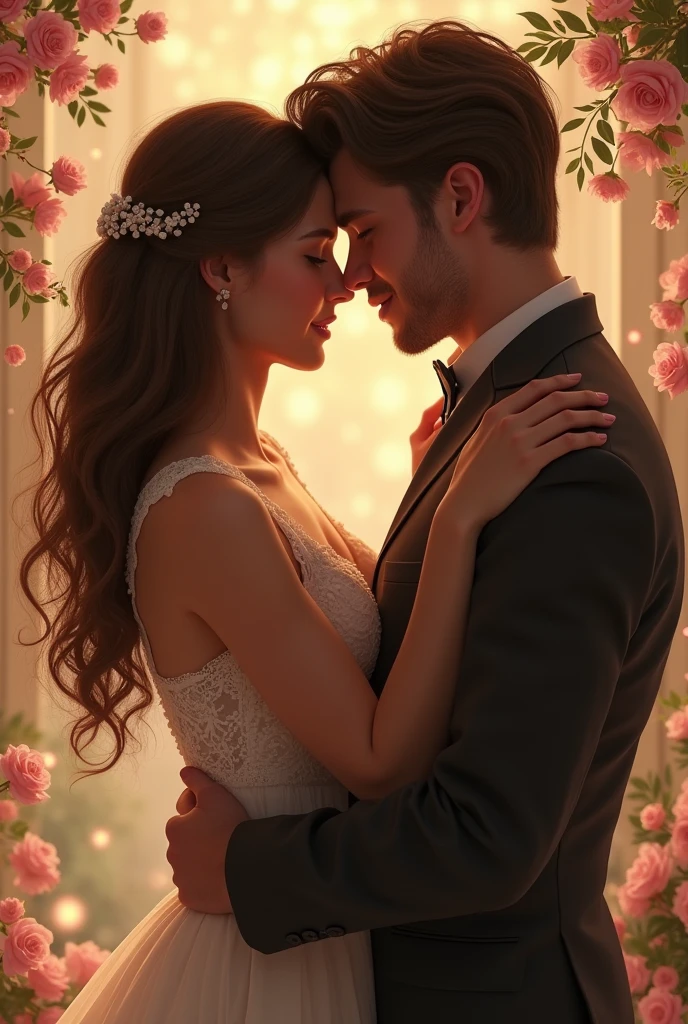 Two people kissing