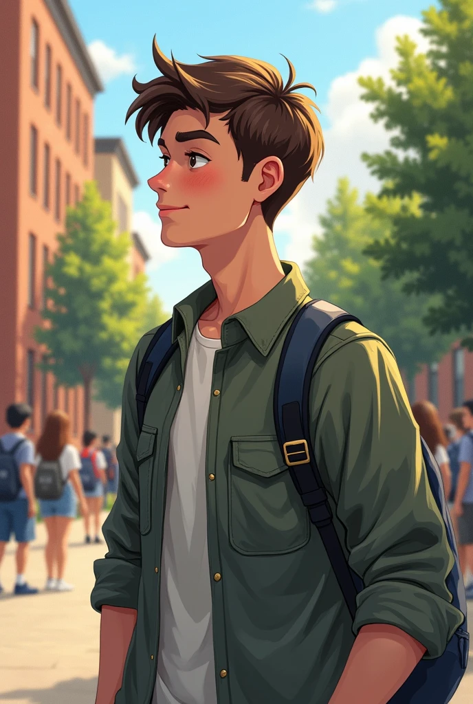 Male high school student profile
