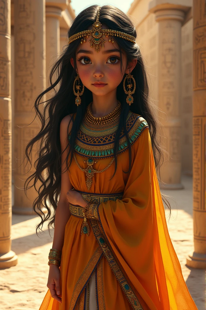 Une fillette égyptienne en tenue traditionnelle.
