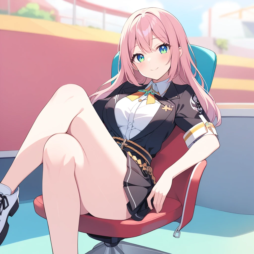 1 Girl,paradise of life,Cross your legs,Chair