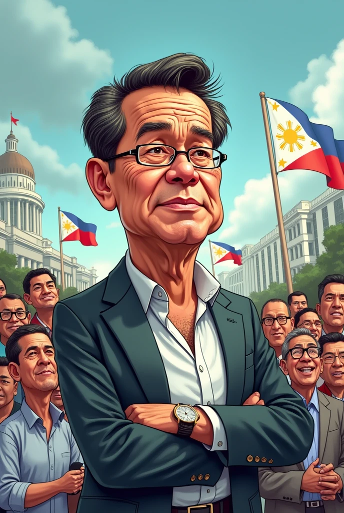 Robon Padilla (a senator/actor in the philippines) in an editorial cartoon 
