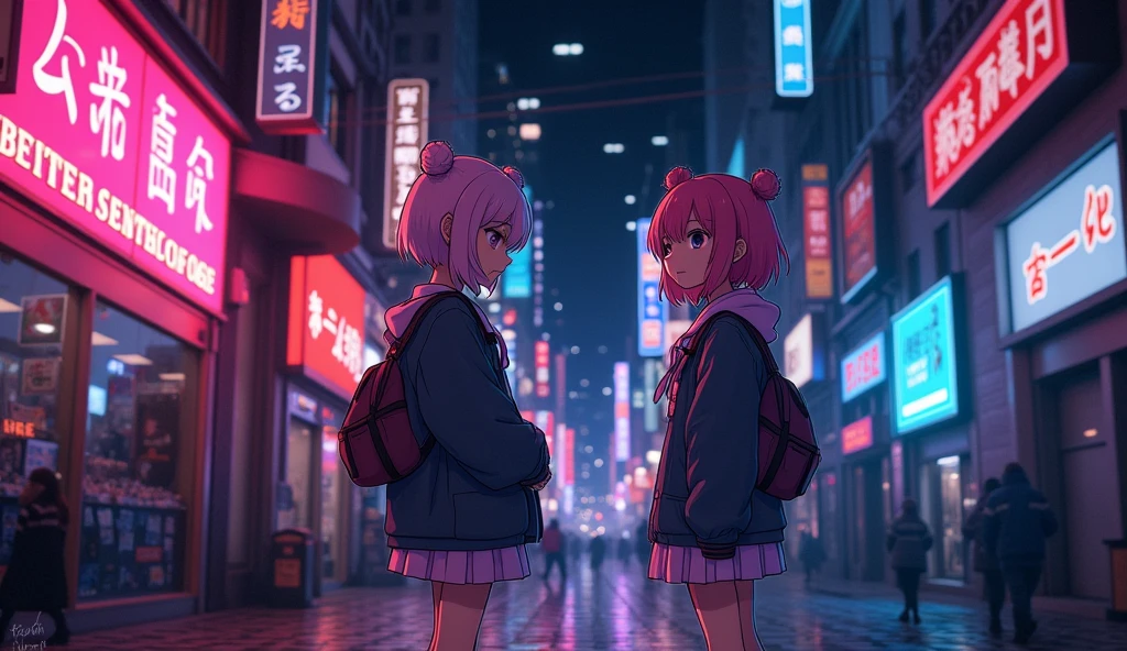 neonでかたどった黒いウサギ、neon、neon街