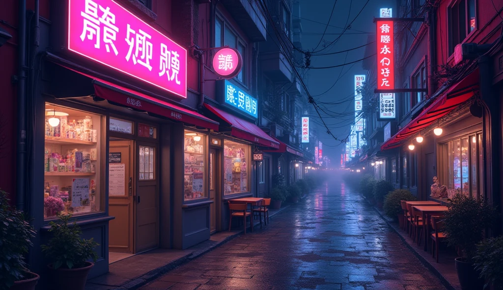 neonでかたどった黒いウサギ、neon、neon街