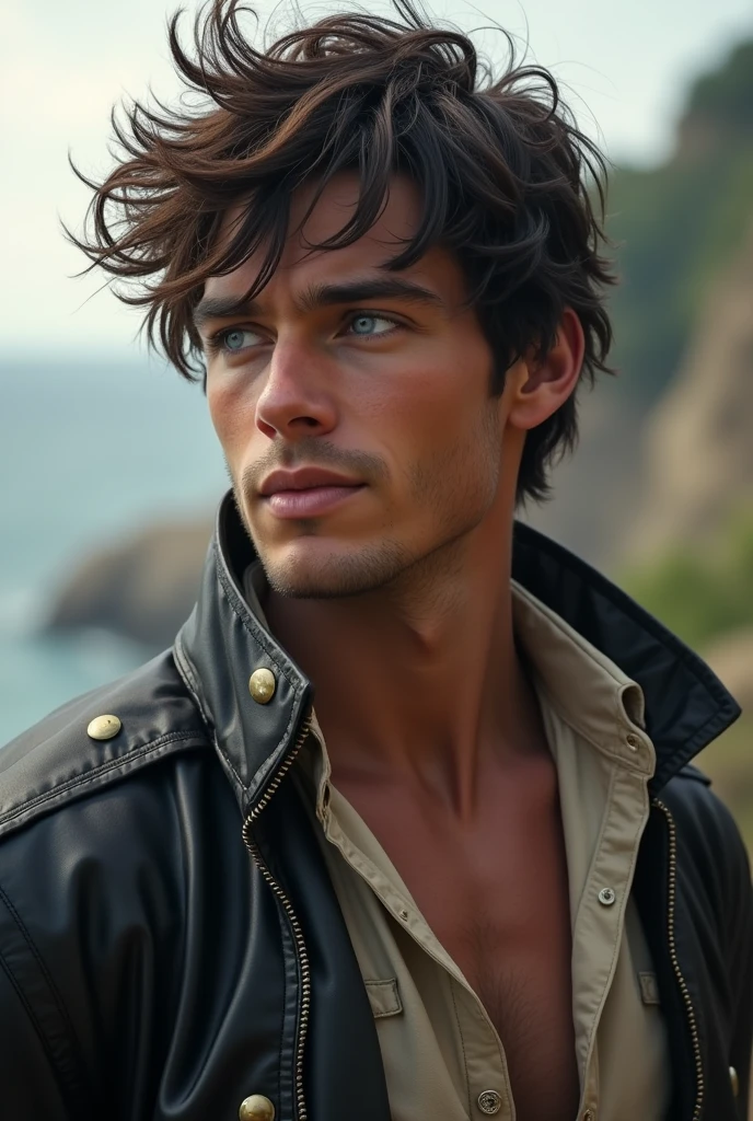 The young man, that you describe, seems to be a fascinating character, who lives in a time of upheaval. He is 21 years old, strong and muscular, but without excessive muscle mass. His dark brown, shaggy hair looks untamed and gives it a wild, untamed appearance, which is enhanced by his ice-blue eyes. These eyes reflect his longing for freedom and adventure.
His background as the son of a wealthy merchant from the 19th. Century indicates, that he grew up in a privileged environment, but still does not want to follow the traditional path of life. His light skin reveals his European origins. He is a young man full of energy, who fights against the expectations of his family and society and seeks his own way in the world.
He embodies the youthful rebel, who broke the tight bonds of 19th century social norms. Century wants to blow up, driven by an insatiable desire for freedom and independence. His spontaneous character often makes him act impulsively, But it is precisely this unpredictability that makes him an exciting and dynamic personality.