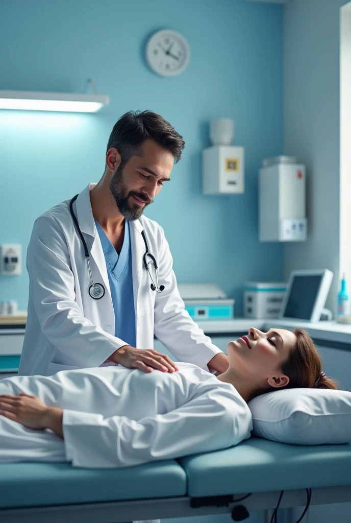 I want the image of a doctor providing excellent care to a patient. 

