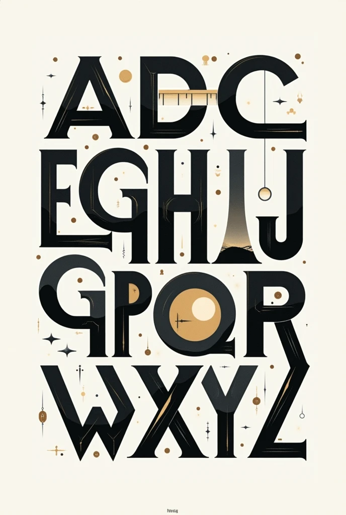 Design a cool A-Z font for printing.