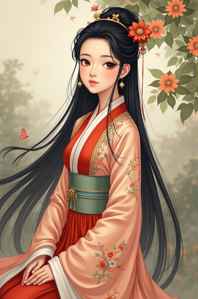 Une fillette chinoise en tenue traditionnelle.