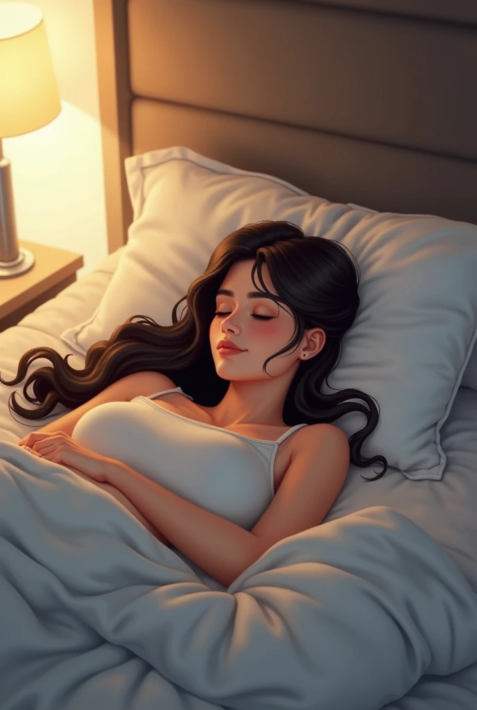 jessica lying in bed sleeping, just good, dreaming of being rich