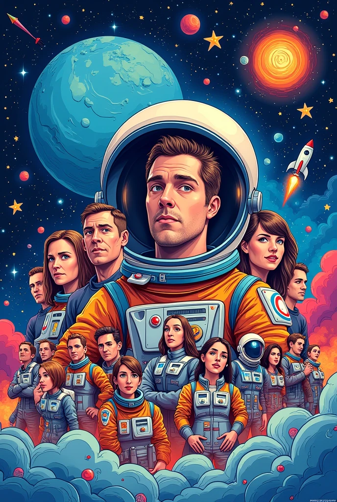 Poster on national space day using markers