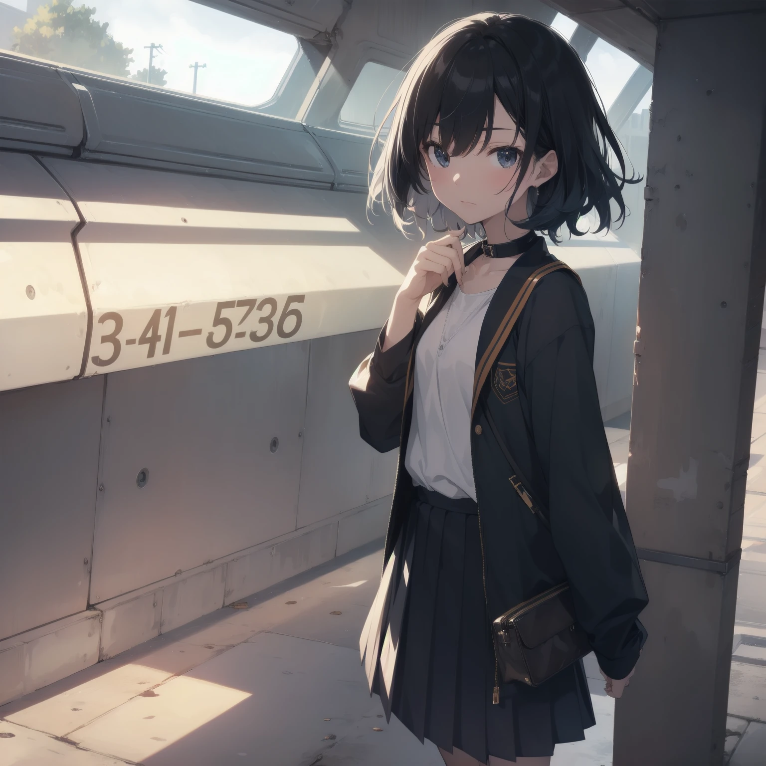 ultra-absurdres-Top quality by artist God, ultra-detailed, high resolution, anime moe artstyle, best anime 8k konachan wallpaper, pixiv contest winner, pool:2810, perfect anatomy,break, 1girl, (Please draw a girl walking sleepily to school alone. )break,(Solo,little female, 13-year-old:1.3),Full limbs, complete fingers,a junior high school student, (very short hair), short cut, flat chest, , small butt, small black eyes, beautiful detailed eyes, well-proportioned iris and pupils, expressive eyes, highres detailed hair, soft expression, salor school_uniform, sailor collar, serahuku, bow, pleated skirt,(Detailed Lighting), (Detailed background), in the School commute route. break,super detailed skin, Best cinematic lighting powered by famous artist, 8k,beauty illustration,photoshop_(medium),very aesthetic,break,((artist:shimazaki_mujirushi )), artist:clamp ,artist:carnelian ,artist:kantoku ,